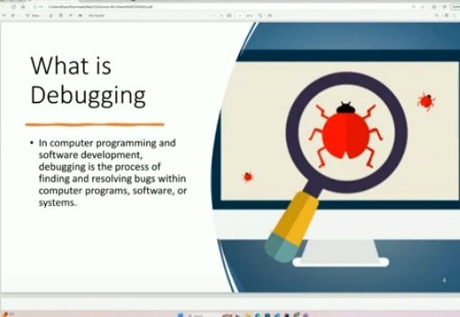 Farida_Faqiri's tweet photo. Today online session from @CodeToInspire  I learned about debugging.
It means finding and fixing mistakes in my code.
It helps my program work better!
#Debugging
 #BeginnerCode 
#AfghanGirlsCode
@E_Ehrari https://t.co/eZxt7PFz0W