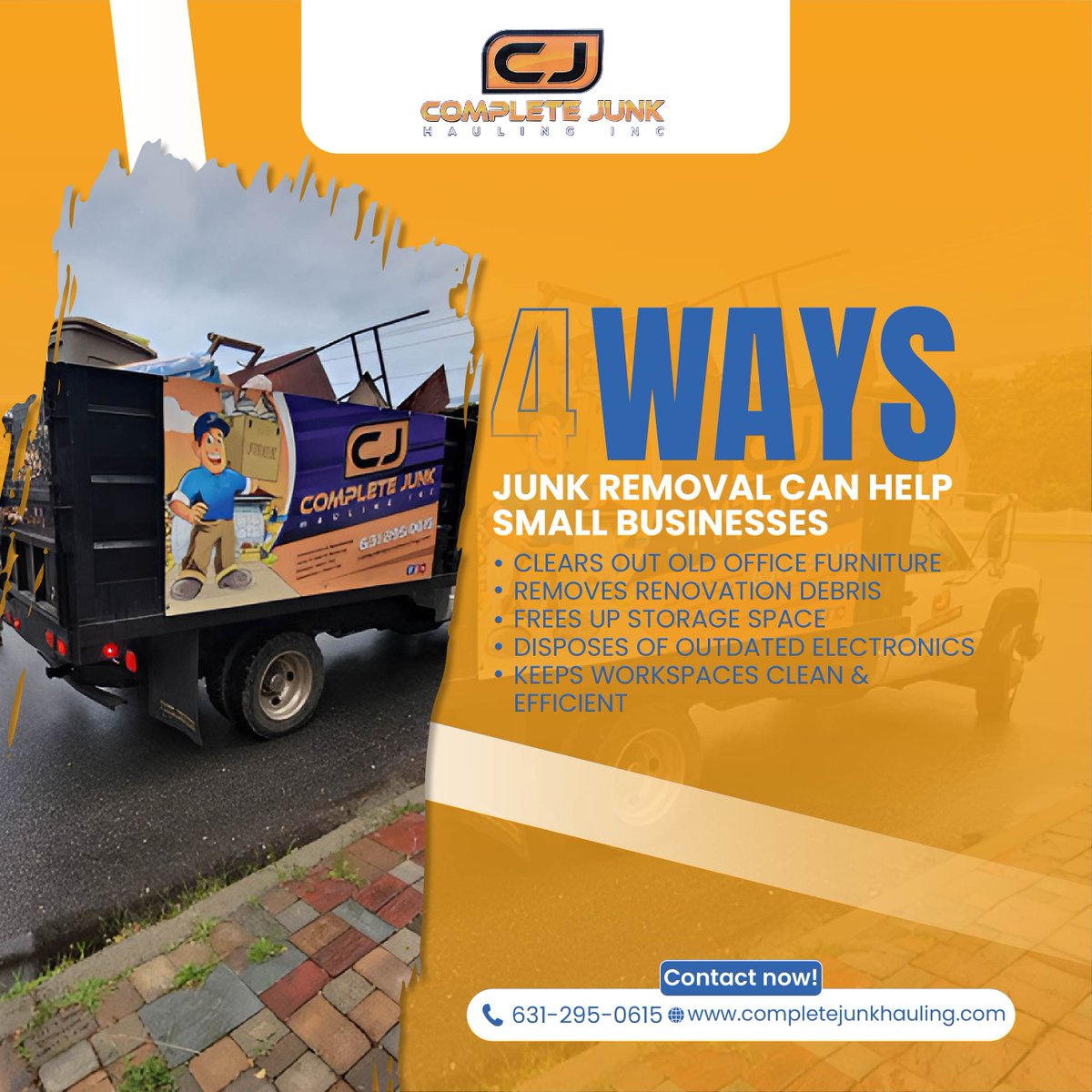 complete_junk's tweet photo. 📢 Small Business Owners, This One’s for You! 📢

🏢 Declutter. Refresh. Thrive. A clean and organized space leads to a more productive business! From old office furniture to renovation debris, we’ll haul it all so you can focus on what matters—growing your business. https://t.co/FxBZg2HYpI