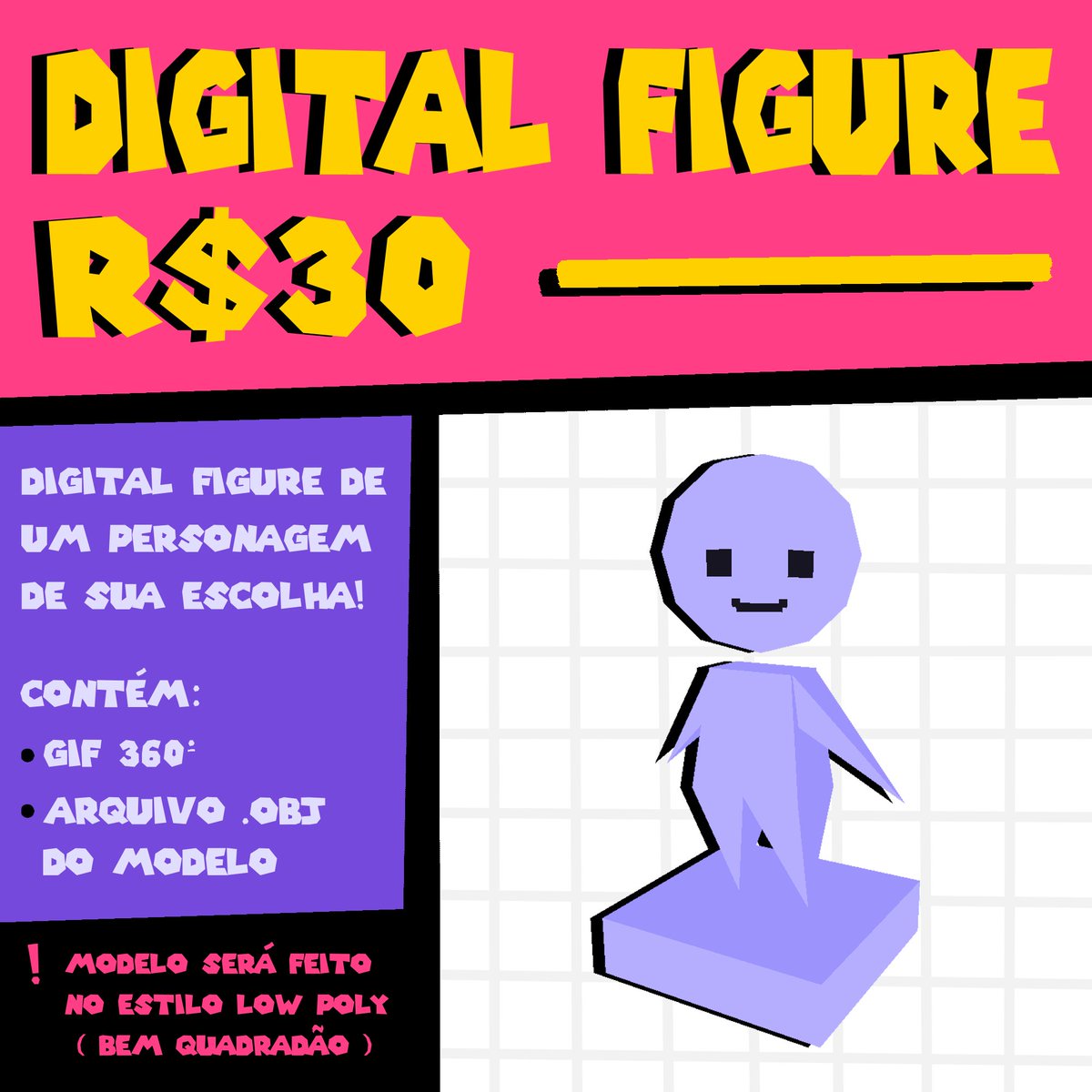 Oi amigos! Vi que tem bastante gente nova chegando por aqui e pensei em fazer uma promoção de digital figure de novo! Se tiver interesse pode me chamar na DM.
