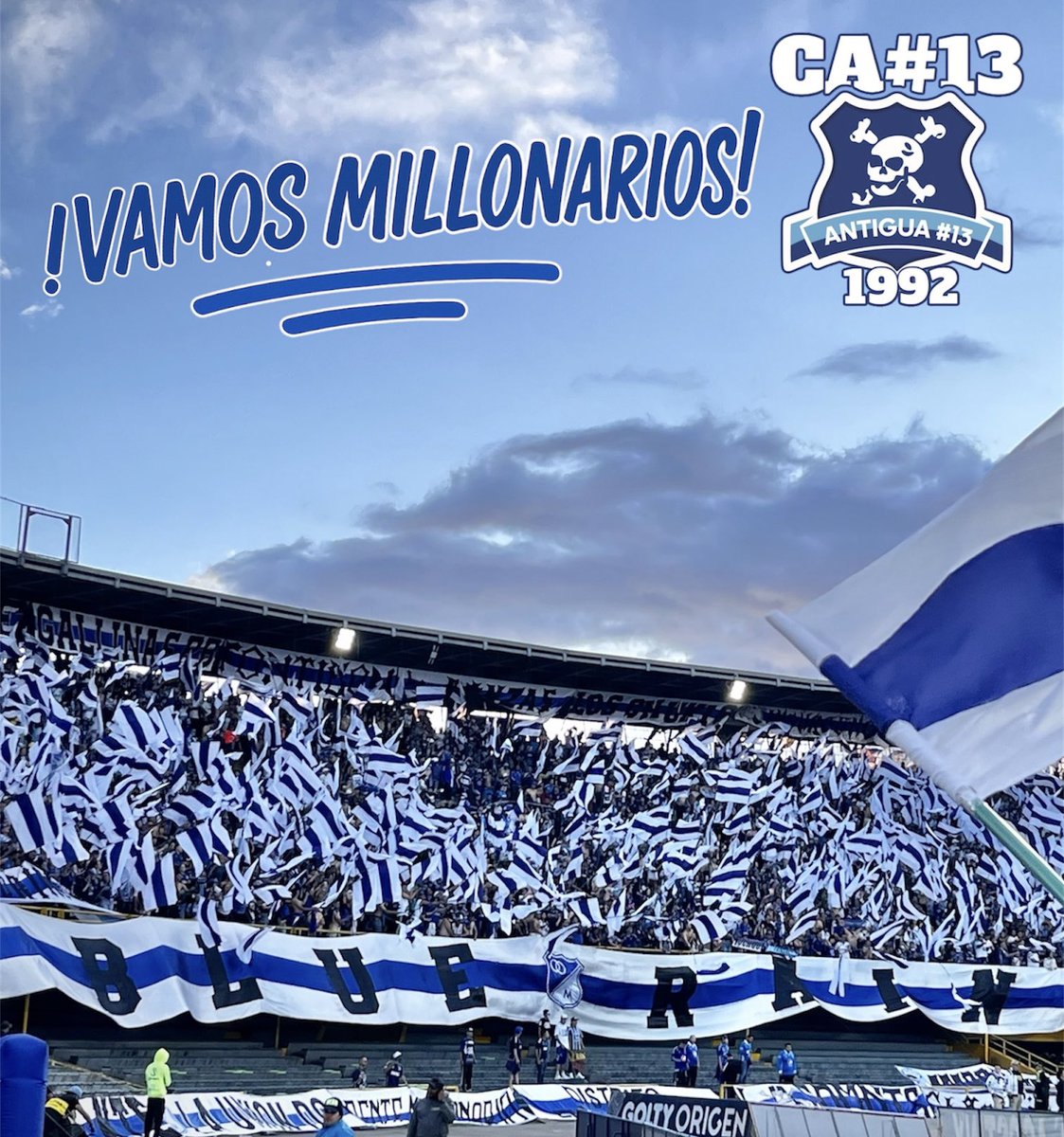 Antigua13_1992's tweet photo. Vamos Millonarios @BlueRain1992 @CADC1992oficial @MillosFCoficial #vamosmillonarios #juntosalapar #millonariosessuhinchada https://t.co/6PXy7lKGDM