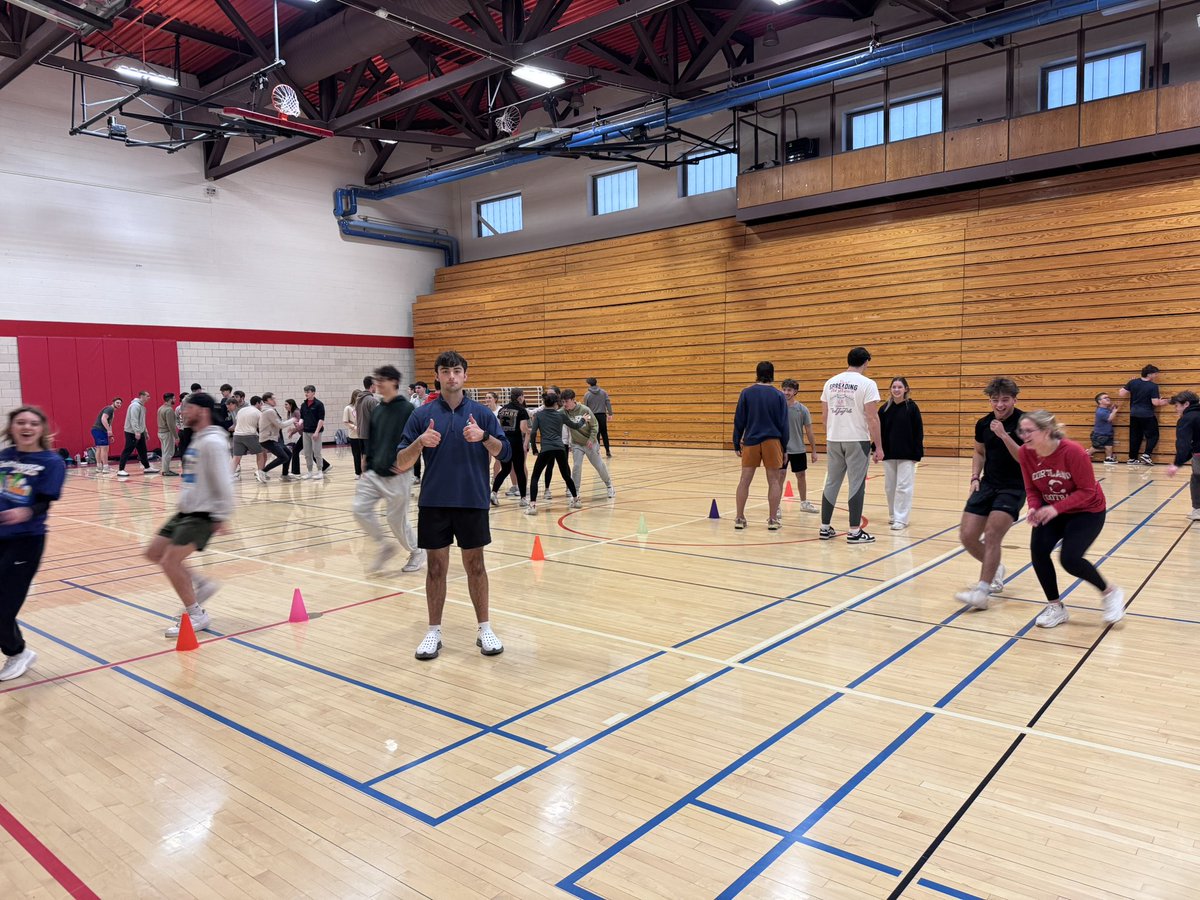 RyanWatrousPE's tweet photo. Had fun last night teaching some activities learned at @SHAPEAmerica Baltimore to the members of Cortland’s APEM Club. https://t.co/RXnTsMBxmf