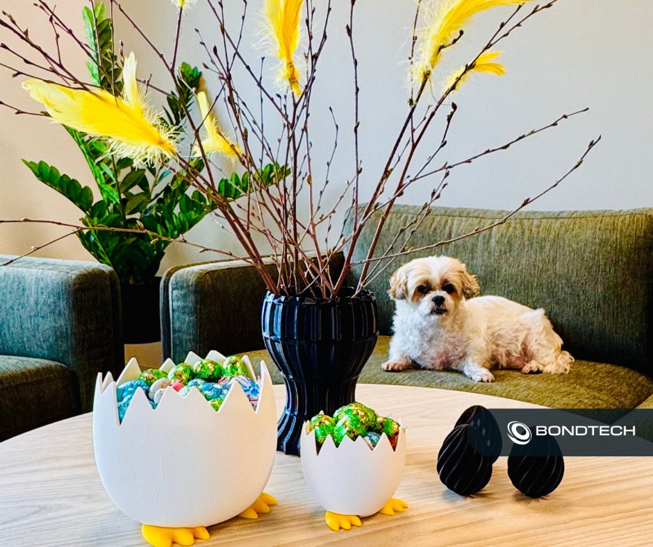 BondtechAB's tweet image. The Bondtech Team (and Zita – our beloved office dog) wish you all a cozy and wonderful Easter weekend! 🐤

#bondtech #bondtechream #eastergreeting #happyeaster #zitathedog