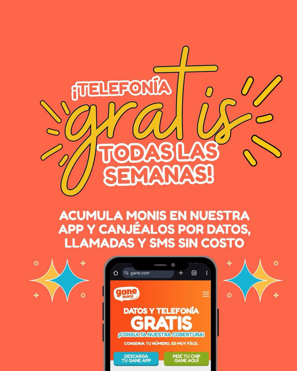 ¡Con Gane Moni, estar conectado te sale GRATIS! 🎉 Acumula Monis usando la app y canjéalos por datos, minutos y mensajes sin costo. 📲 ¿Ya estás ganando?

👉 Más info aquí: gane.com 🌐

#GaneMoni #TelefoníaGratis #RecargaInteligente #ConexiónSinCosto