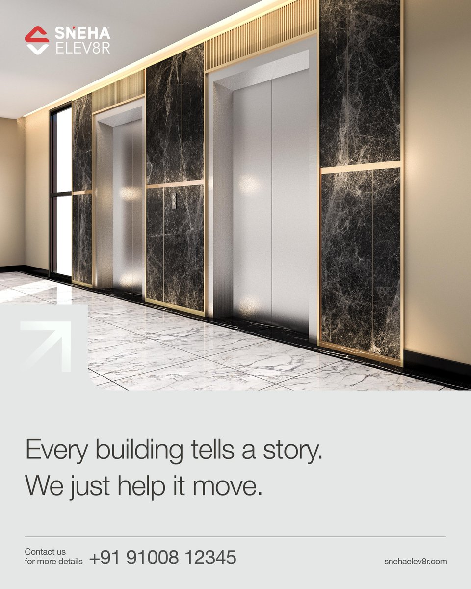 SnehaElev8r's tweet image. From design finishes to performance specs, our elevators are tailored to blend in seamlessly and stand out effortlessly, no matter the space.

Visit our website: snehaelev8r.com

#hospitalelevator #residentialelevator #industrialelevator #elevatormaintenance