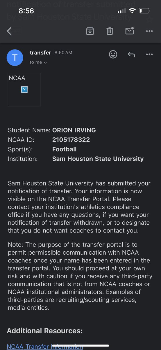 Thankful for my time at SHSU. I am entering my name in the transfer portal with 2 years of eligibility remaining.