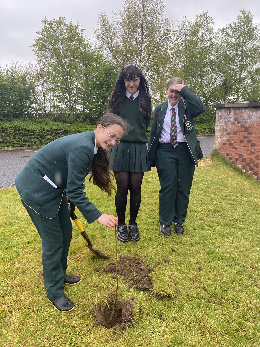 The rain didn’t stop the Environmental Club planting the first of the trees donated by Creggan Country Park. 🌳 We look forward to watching it grow. <a href="/StCeciliasDerry/">St. Cecilia’s College</a>