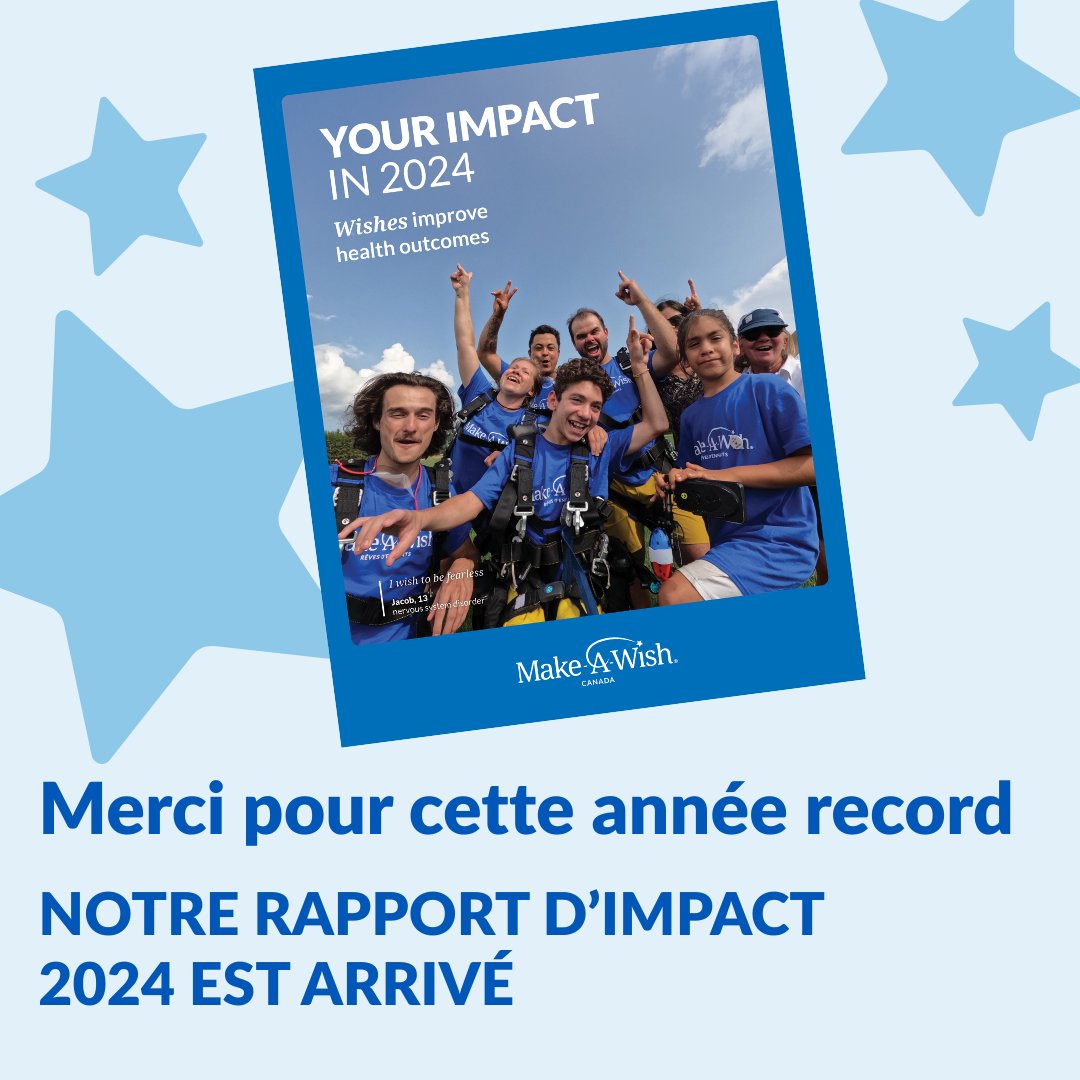 Nous avons le plaisir de vous présenter le Rapport d’impact 2024, qui célèbre le nombre record de rêves réalisés depuis notre fondation! 💙 Source de force et d’espoir, chaque rêve a le pouvoir de changer les choses.
 
revesdenfants.ca/impact-des-rev…