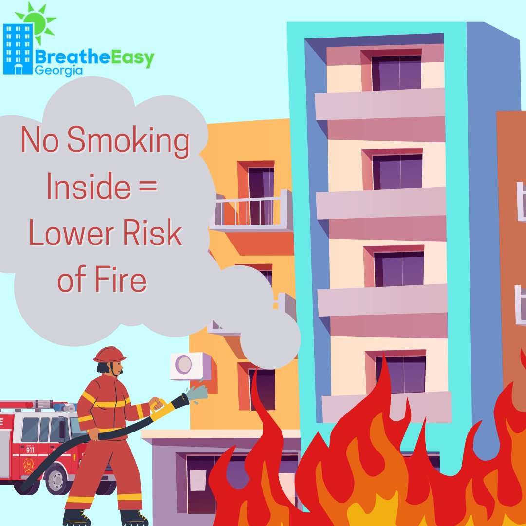 Smoking is the leading cause of fire-related deaths in apartments and apartment fires cause almost $2 million in property damage a year. Protect your property against cigarette fires by going smoke-free. Learn more scholarblogs.emory.edu/breatheeasygah… #SmokeFreeHomes