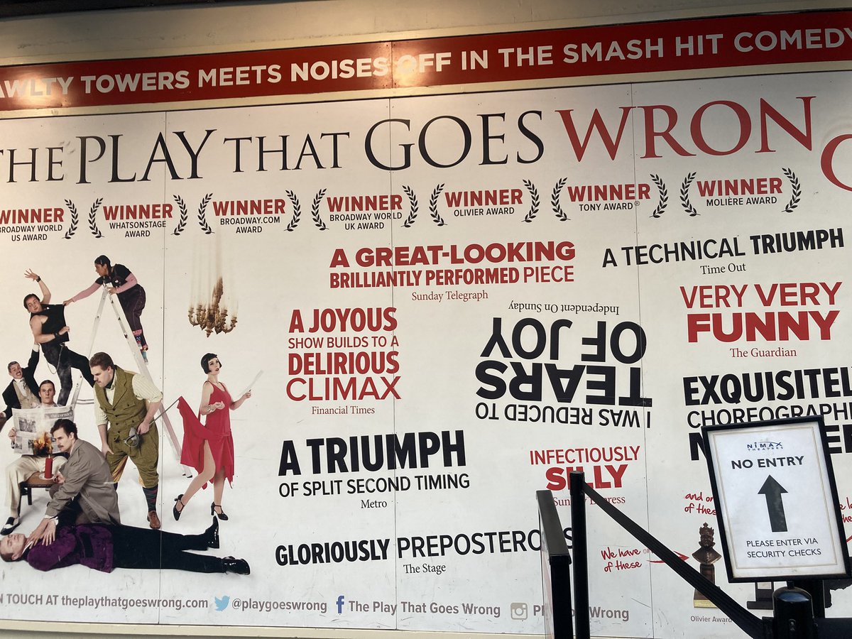 swalki's tweet photo. Got to see the opening night of @spiescomedy what a brilliant show! @henrywlewis @JonathanSayer1 @DaveHearn2 @HenryShields and rest of cast, you were brilliant! Then last night we saw @mischiefcomedy @playgoeswrong again brilliant! Wonderful teams in both! Shiraz!! https://t.co/A36SlhZcNg
