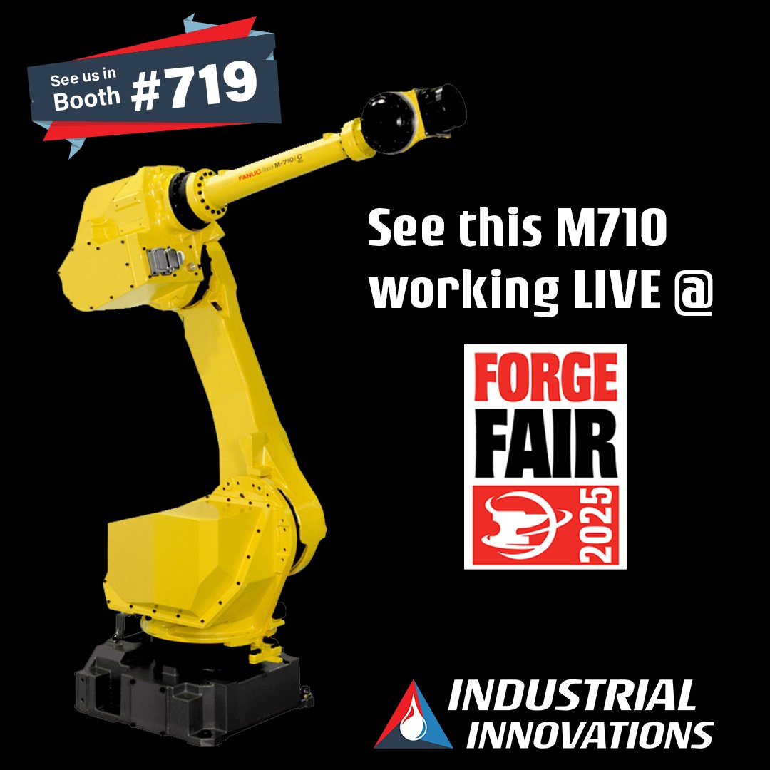 Ind_Innovations's tweet image. Get ready to see cutting-edge automation in action! At #ForgeFair in Cleveland (May 13-15), we'll have FANUC's M710 robot performing a live demo right in our booth! 🙌
If you're looking to level up your production, this robot's got you covered.
#IndustrialRobotics #RobotDemo