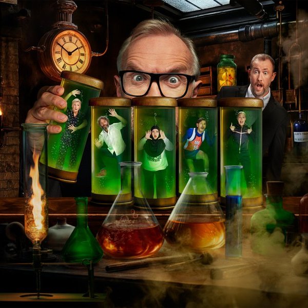 taskmaster's tweet image. Eureka! It’s a new series of #Taskmaster!
Your five volatile elements are Fatiha El-Ghorri, Jason Mantzoukas, Mathew Baynton, Rosie Ramsey and Stevie Martin - plus, of course, a compound of Daviesium and Horneium.
Thursday 1st May at 9pm on Channel 4. 🧪