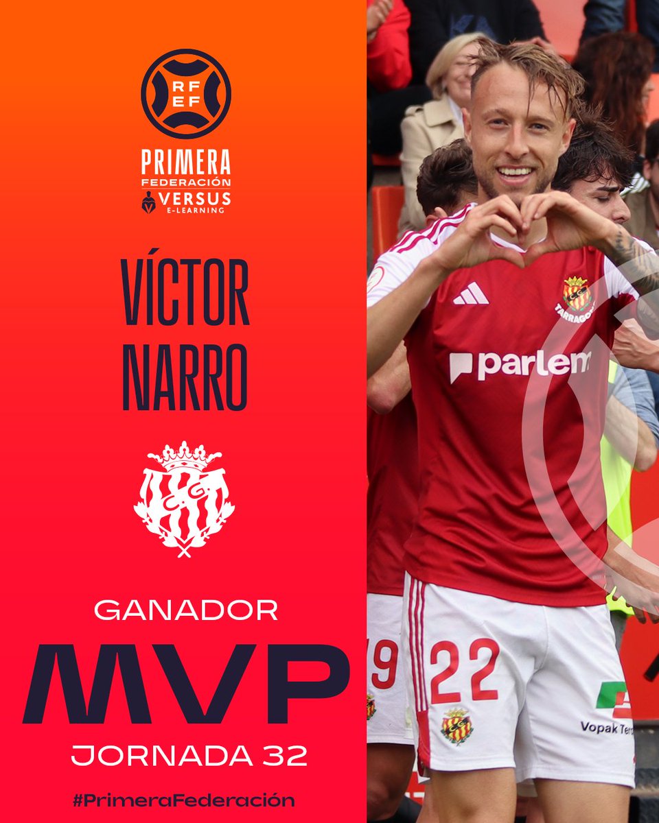 Primera Federación Versus e-Learning (@primera_rfef) on Twitter photo 🔝 ¡Un partido de 🔟! 🔝
¡<a href="/Victor_Narro/">Victor Narro 🚐🐓</a> es el 𝗠𝗩𝗣 de la 𝗷𝗼𝗿𝗻𝗮𝗱𝗮 𝟯𝟮!
🏅 <a href="/versuselearning/">Versus e-Learning Group</a> 🏅
<a href="/NASTICTARRAGONA/">NÀSTIC DE TARRAGONA</a> | #PrimeraFederación 🔝 ¡Un partido de 🔟! 🔝
¡<a href="/Victor_Narro/">Victor Narro 🚐🐓</a> es el 𝗠𝗩𝗣 de la 𝗷𝗼𝗿𝗻𝗮𝗱𝗮 𝟯𝟮!
🏅 <a href="/versuselearning/">Versus e-Learning Group</a> 🏅
<a href="/NASTICTARRAGONA/">NÀSTIC DE TARRAGONA</a> | #PrimeraFederación