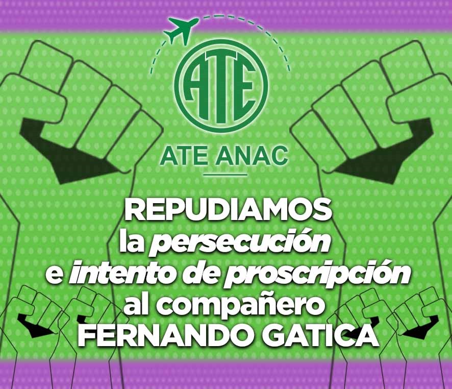 ATE ANAC con el Compañero <a href="/LFerGatica/">Fer Gatica</a> 

Le decimos <a href="/claudiojpoggi/">Claudio Javier Poggi</a> y a todo el oscuro poder de #SanLuis que no podrán doblegar la vocación de Lucha y organización de nuestro sindicato.

Estado de Alerta y Movilización en todos los #aeropuertos <a href="/ANACargentina/">ANAC</a>

#ATEANACInformATE