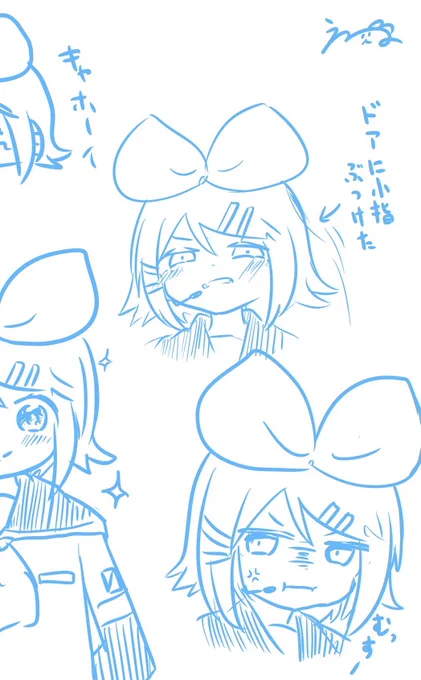 前描いてたリンちゃんの落書き、可愛いなと思ったので再掲 