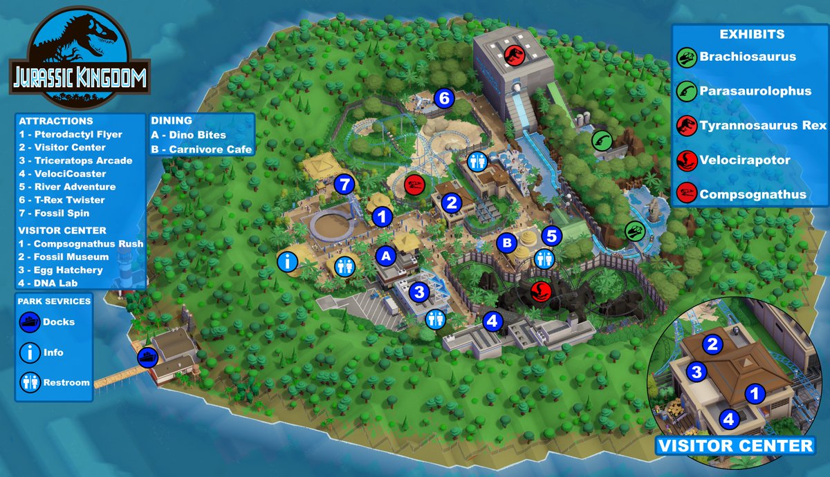 Here is another park map. #parkitect #JurassicWorld #themepark