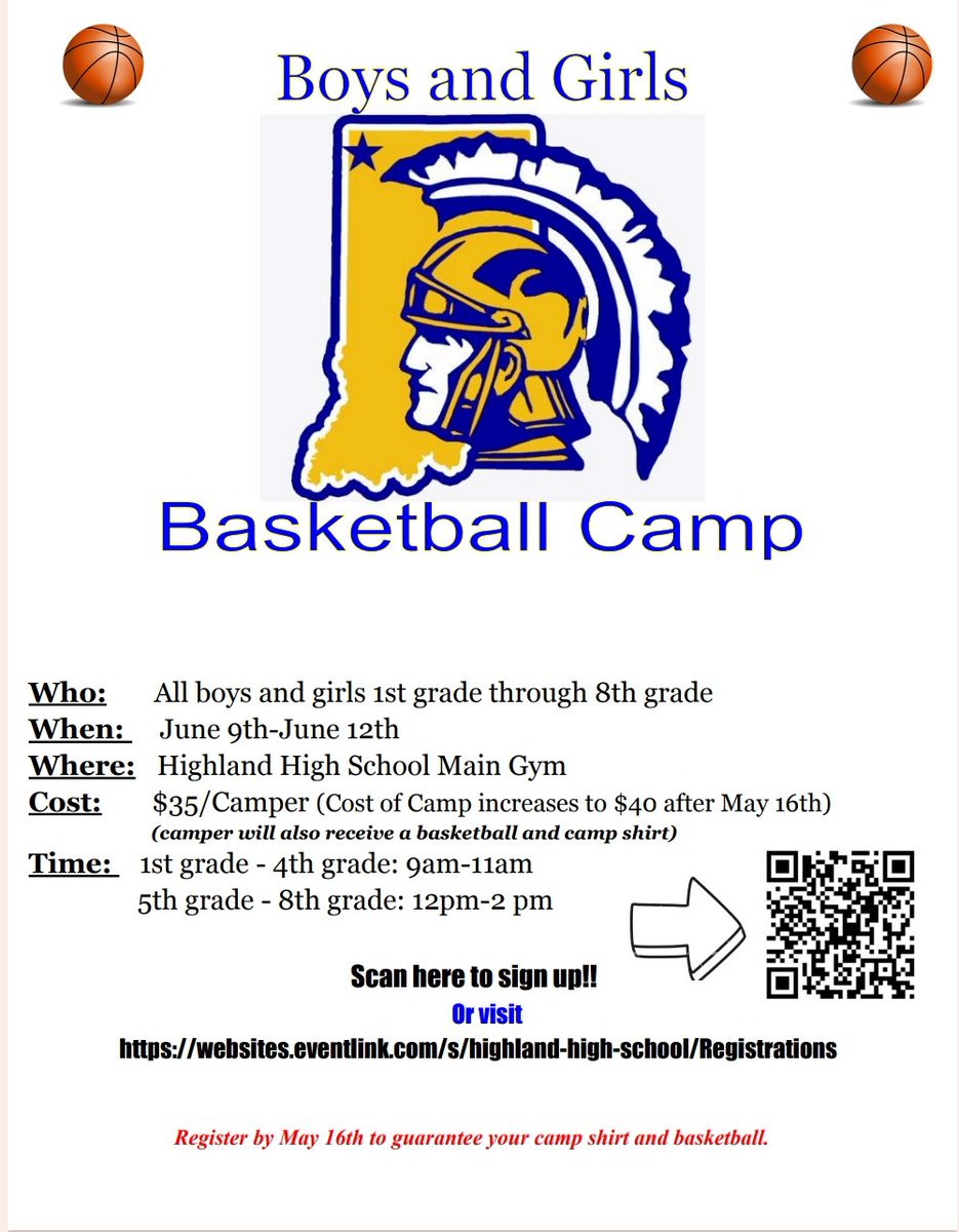 Highland HS Bball (@hhstrojansbball) on Twitter photo Sign up for our kids camp! It's run by both the boys and girls basketball coaches and players. It's a great way to get to know your coaches and meet the players! <a href="/stohAD1/">Ryan Harrington</a> <a href="/HHSLadyTrojans/">HHS Girls Basketball</a> Sign up for our kids camp! It's run by both the boys and girls basketball coaches and players. It's a great way to get to know your coaches and meet the players! <a href="/stohAD1/">Ryan Harrington</a> <a href="/HHSLadyTrojans/">HHS Girls Basketball</a>