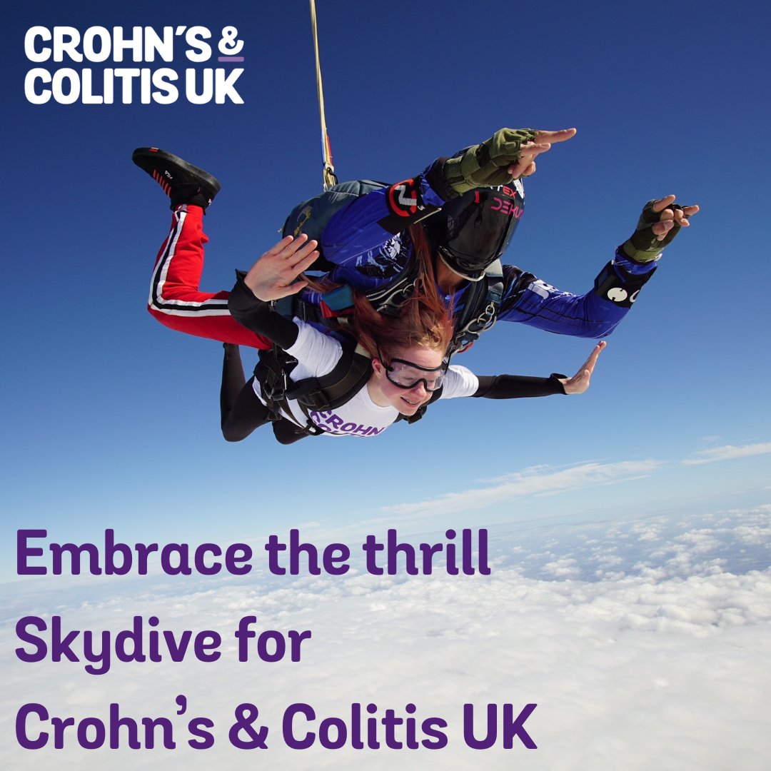 Spring into action and soar into summer with a Skydive for Crohn’s &amp; Colitis UK 🪂

Take the ultimate leap for the Crohn’s &amp; Colitis community with our partner skydive company Skyline Events. 

Book your skydive today
👉crohnsandcolitis.org.uk/challenges/sky…