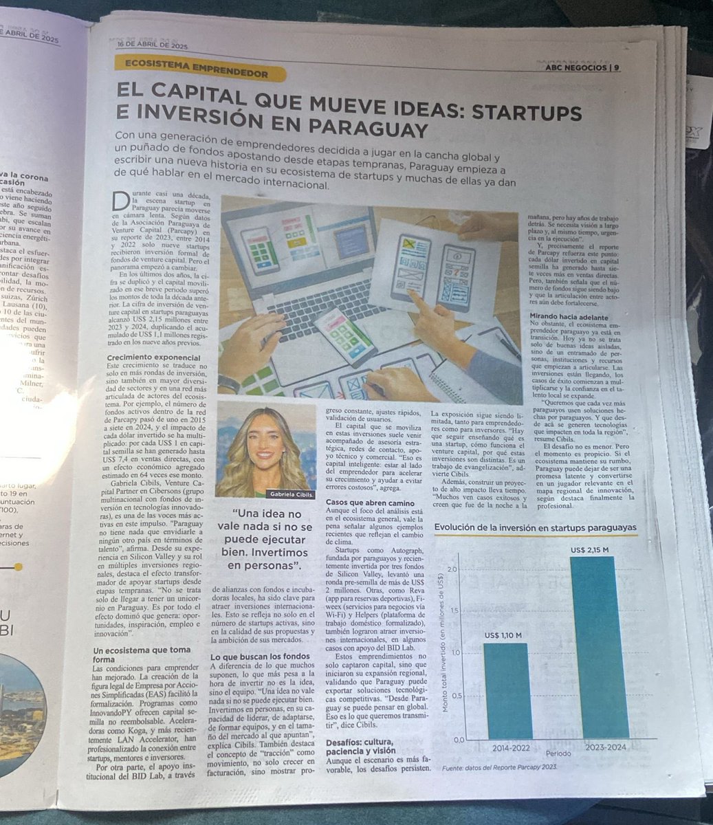 De 🇵🇾 al 🌎! Hablando del trabajo de @cibersons_ en el diario impreso de hoy, gracias @abcdigital ✨