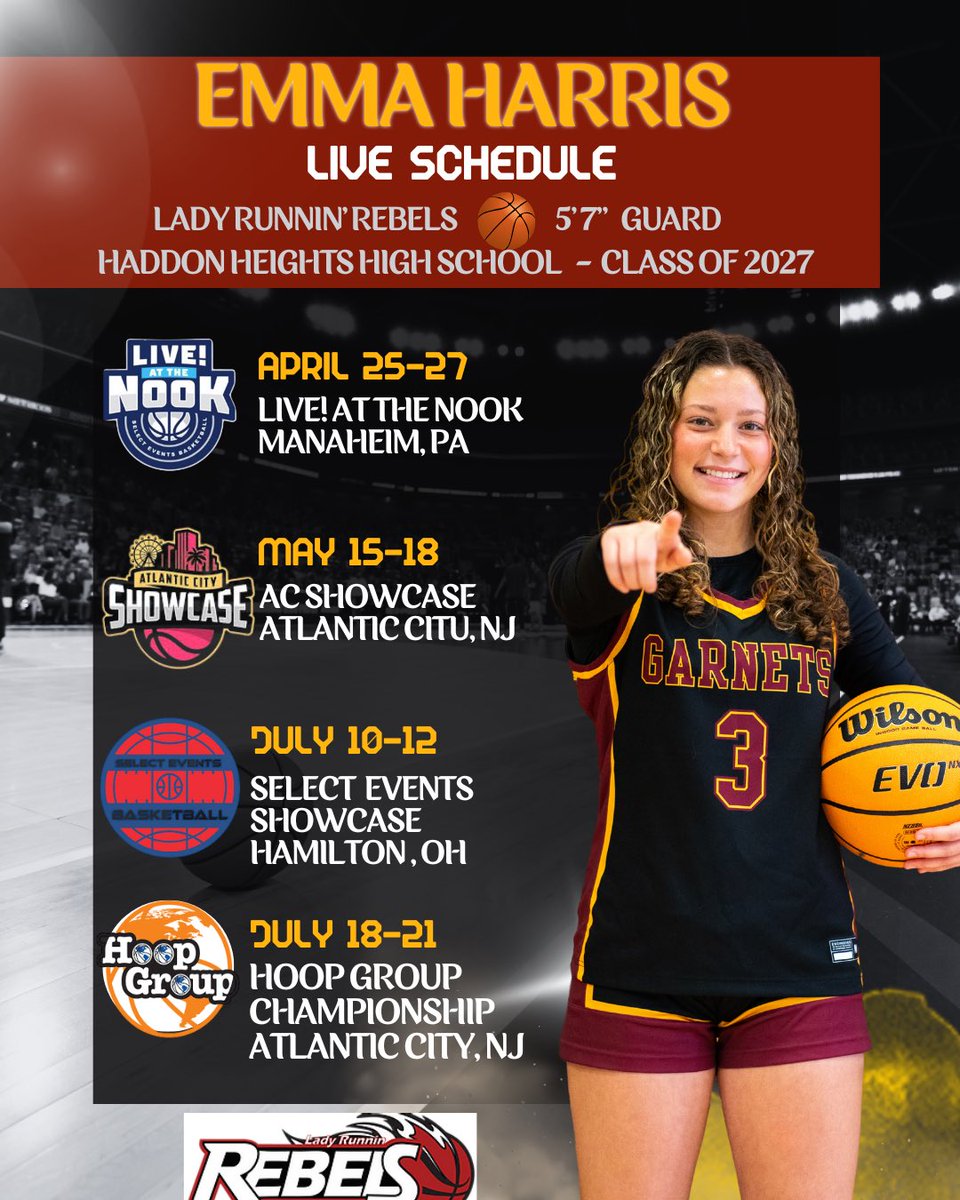 Garnets Girls Basketball (@3hsgirlsbball) on Twitter photo Coaches check out Emma Harris this upcoming live period with the Lady Runnin’ Rebels! 🏀<a href="/LadyRunnin/">Lady Runnin Rebels</a> <a href="/EmmaHarris3HS/">Emma Harris</a>
Emma is a high academic student-athlete who would be an incredible edition to any program.
Sophomore Year Highlights: hudl.com/v/2RxKRs Coaches check out Emma Harris this upcoming live period with the Lady Runnin’ Rebels! 🏀<a href="/LadyRunnin/">Lady Runnin Rebels</a> <a href="/EmmaHarris3HS/">Emma Harris</a>
Emma is a high academic student-athlete who would be an incredible edition to any program.
Sophomore Year Highlights: hudl.com/v/2RxKRs