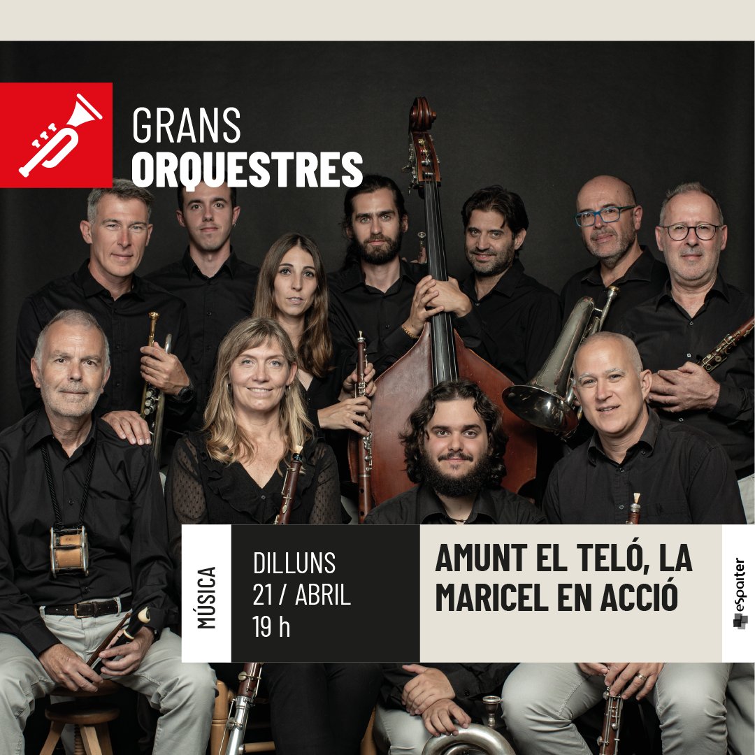 Auditori Teatre Espai Ter (@espaiter) on Twitter photo 🎺A l'@Espaiter tanquem el Cicle Orquestres amb un espectacle que celebra el 50è aniversari  de Torroella Ciutat Pubilla de la Sardana.
🎶La Cobla Maricel presenta 'Amunt el teló, la Maricel en Acció', basat en l'obra d'Àngel Guimerà.
🎟️🎟️🎟️espaiter.cat 🎺A l'@Espaiter tanquem el Cicle Orquestres amb un espectacle que celebra el 50è aniversari  de Torroella Ciutat Pubilla de la Sardana.
🎶La Cobla Maricel presenta 'Amunt el teló, la Maricel en Acció', basat en l'obra d'Àngel Guimerà.
🎟️🎟️🎟️espaiter.cat