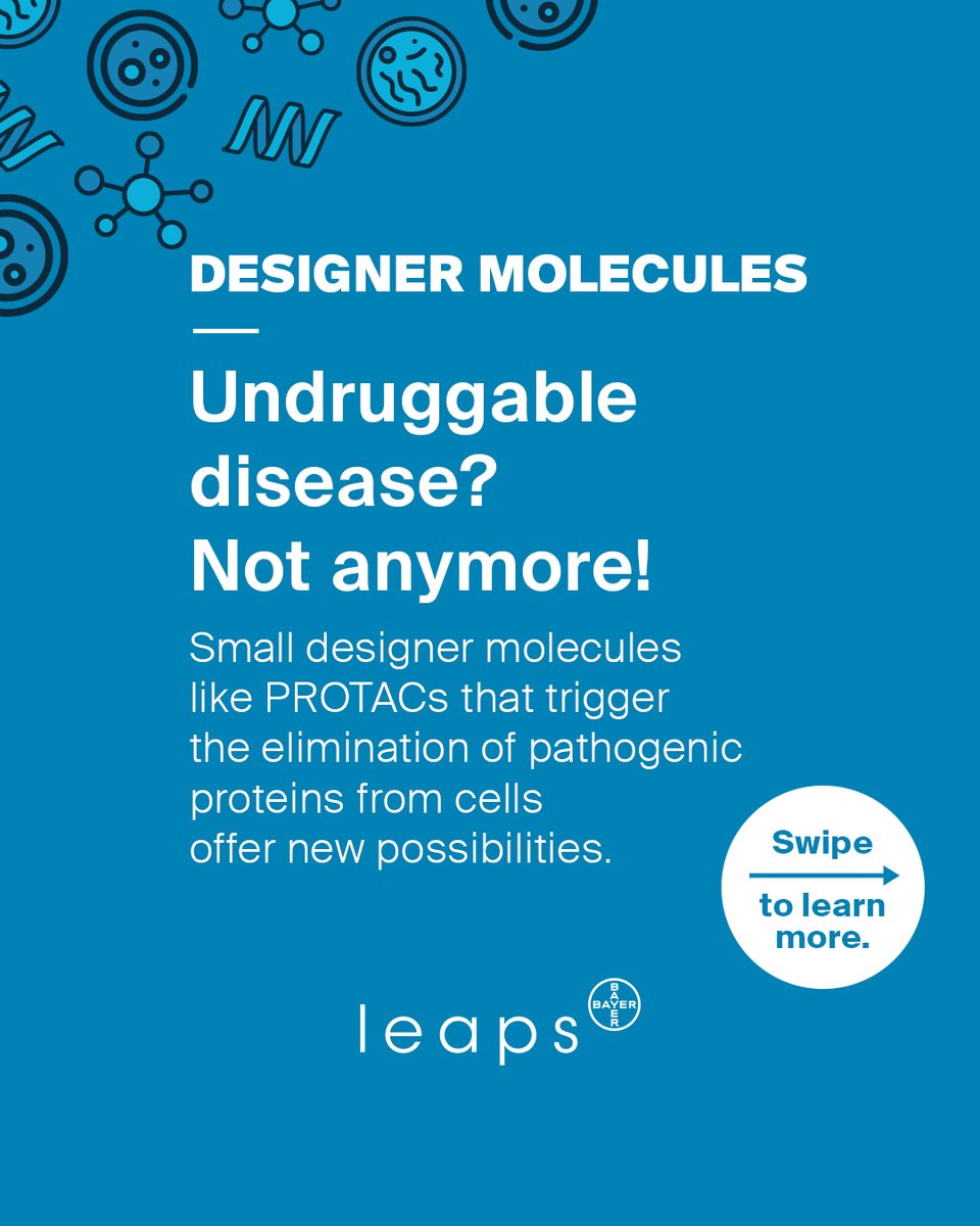 LeapsByBayer's tweet image. Here is a quick look at how PROTACs work in oncology, Alzheimer’s and more, as @ArvinasInc and @OerthBio develop the tech further. Follow us to get more exciting updates!