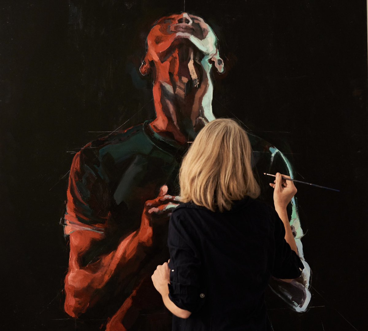 RebeccaIvatts's tweet image. Loving depicting the movement, focus and passion of football in my paintings in collaboration with @JeffAstleFdn