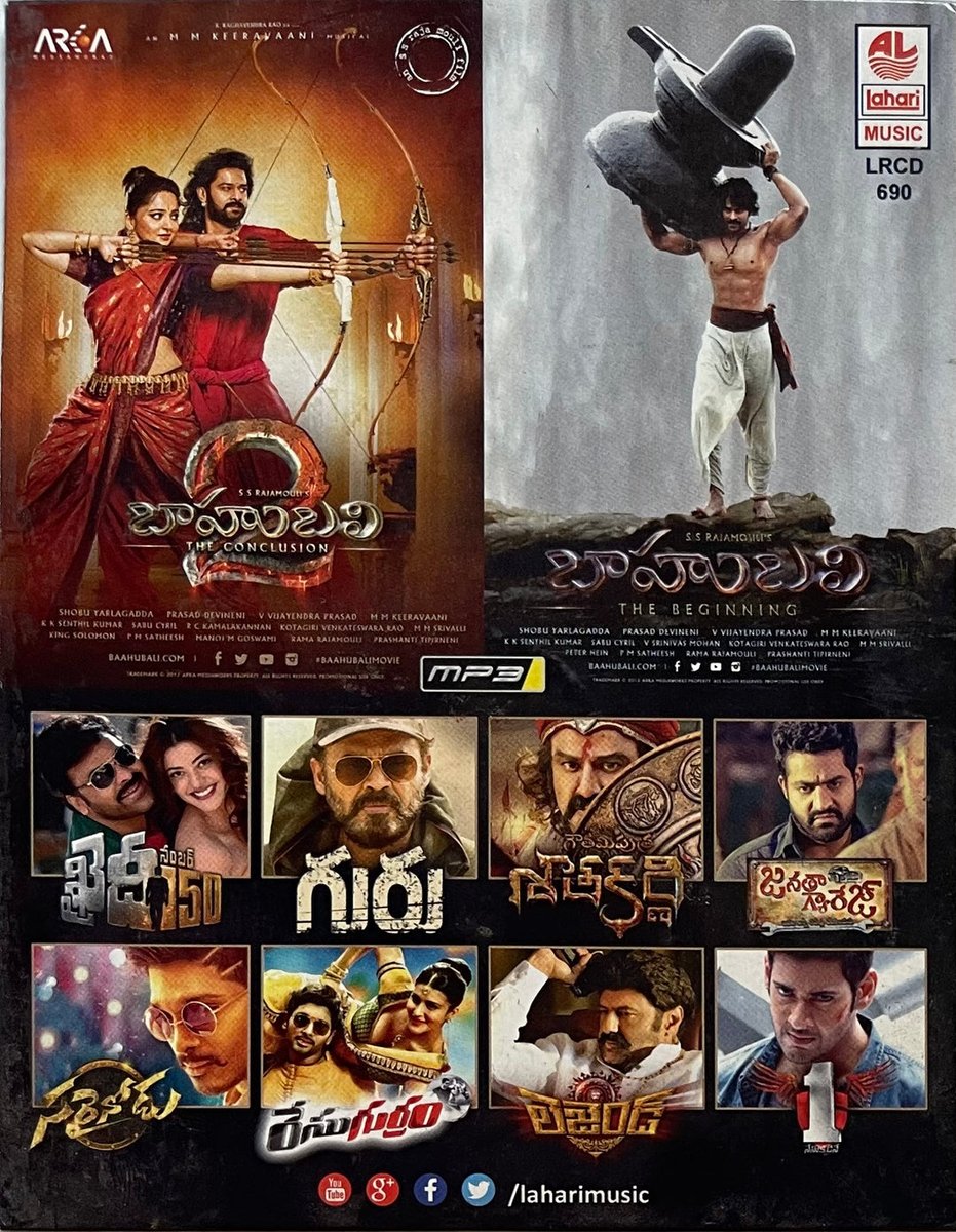 MovzMusicals999's tweet image. #BaahubaliTheBeginning and #BaahubaliTheConclusion Original Mp3 @LahariMusic 

@mmkeeravaani musical