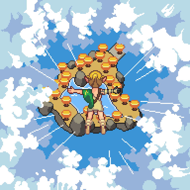 PastelZel's tweet photo. I love the Switch Zelda games, so I'm surprised this is all the fan art I could find in my files for these two games...

#pixelart #zelda #nintendo #botw #totk https://t.co/fRQdTGWJkj
