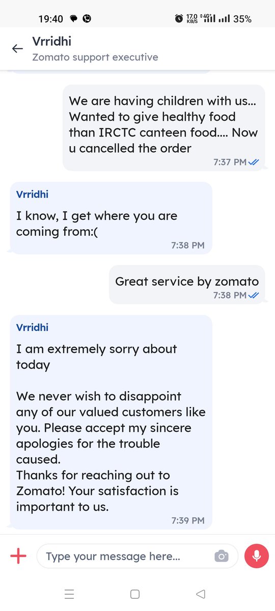 d_balakrishna's tweet photo. @zomato  Great service by zomato https://t.co/G85zULXl7x