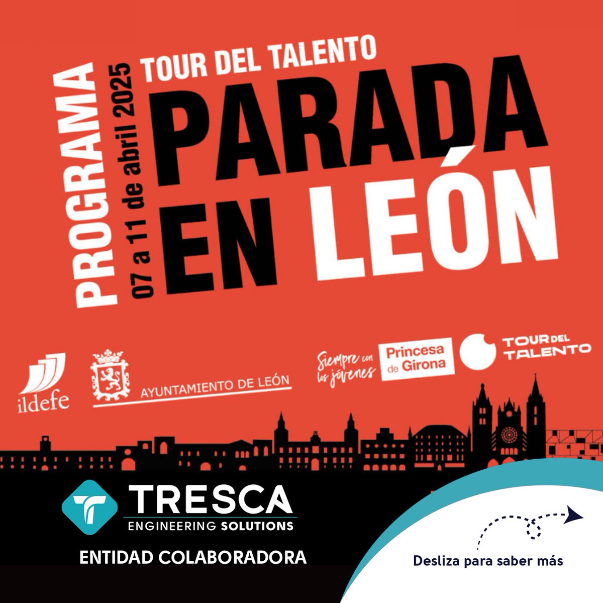 GrupoTresca's tweet photo. 🌟 La semana pasada fue una semana muy especial para #LeónEsp y para TRESCA Ingniería. La ciudad fue el escenario de una nueva parada del #TourDelTalento de la @FPdGi , un evento en el que formamos parte como #EntidadColaboradora. https://t.co/tCm3FaP9iq