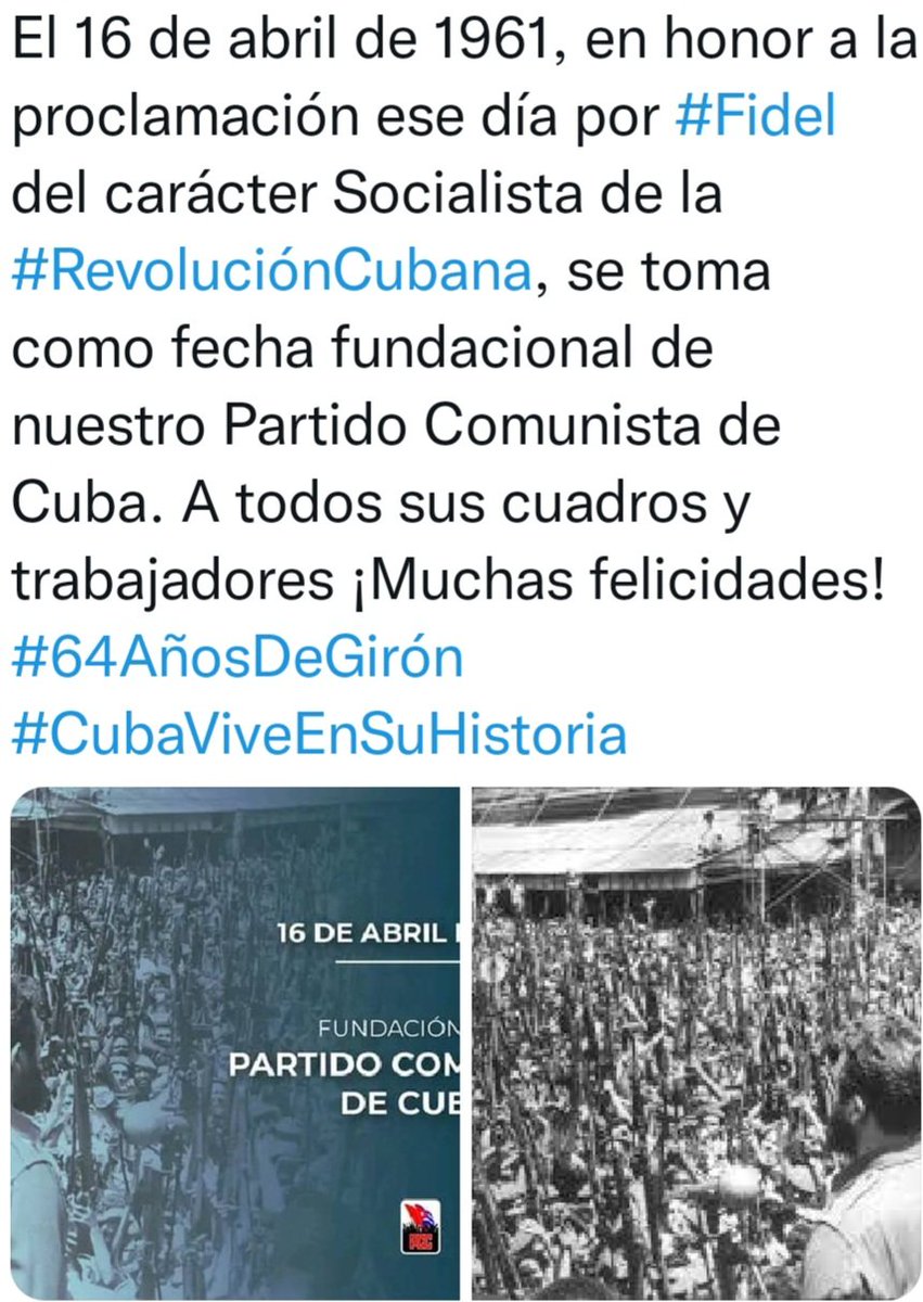 LastreRodriguez's tweet photo. Carácter Socialista de la Revolución. 16 de abril. https://t.co/s98orcSHn0