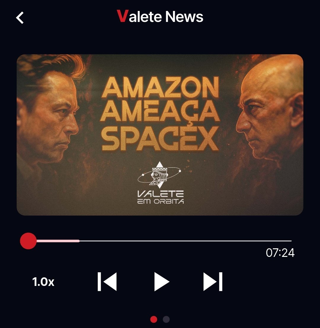 06Vidotti's tweet photo. Está no ar o primeiro episódio do Valete em Órbita!!!

Baixem o app do Valete+ e ouçam agora um pequeno resumo sobre a constelação Kuiper e como a SpaceX está lindado com uma nova concorrência no mercado. https://t.co/JweGWULURS