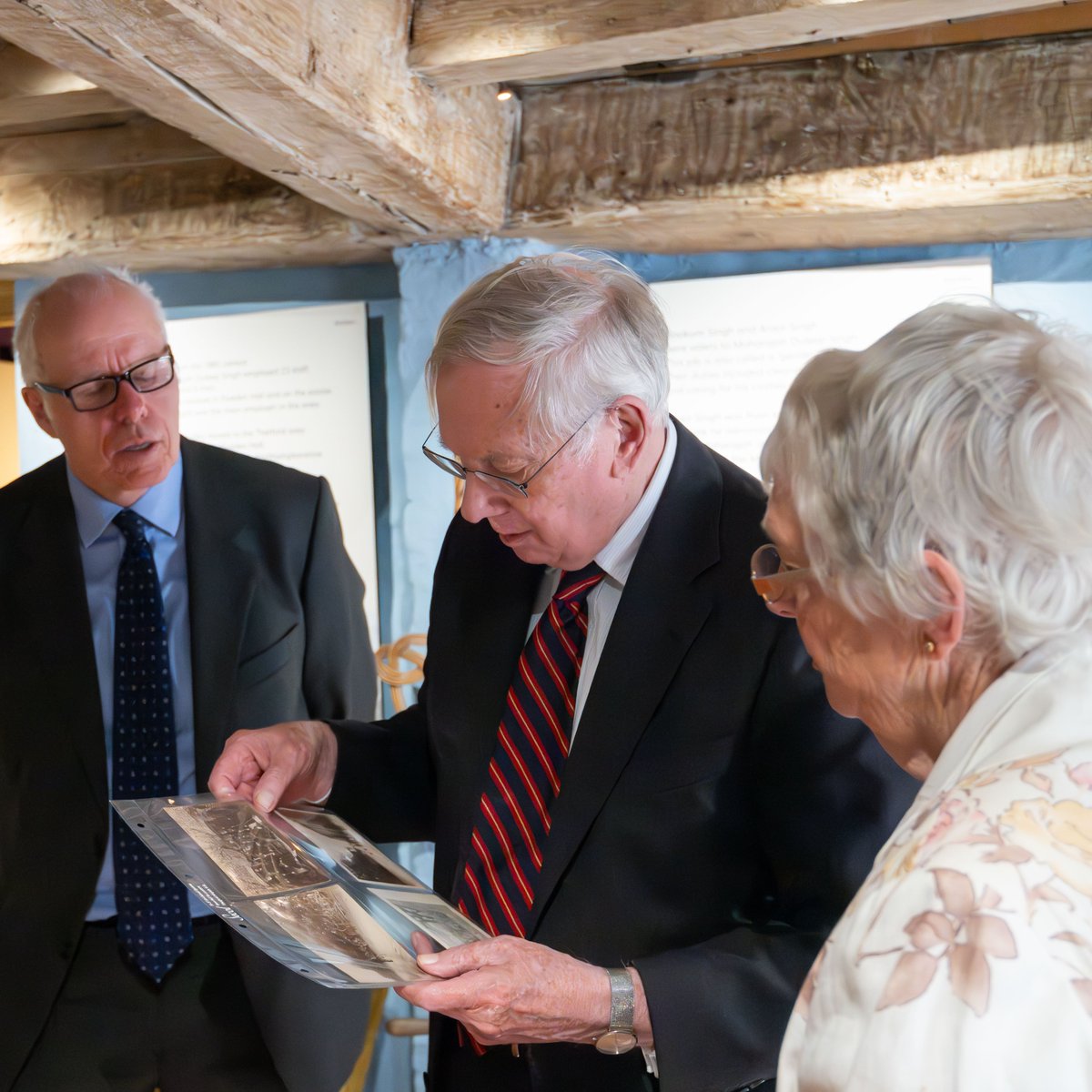 AncientHouseMus's tweet photo. It's #ArchiveAction day 22 of #Archive30! Our amazing volunteers have been helping us to catalogue and digitise David Osbourne's extensive postcard collection. Volunteer Julia and curator Oliver recently showed some of the collection to His Royal Highness the Duke of Gloucester. https://t.co/De41mfeAg9