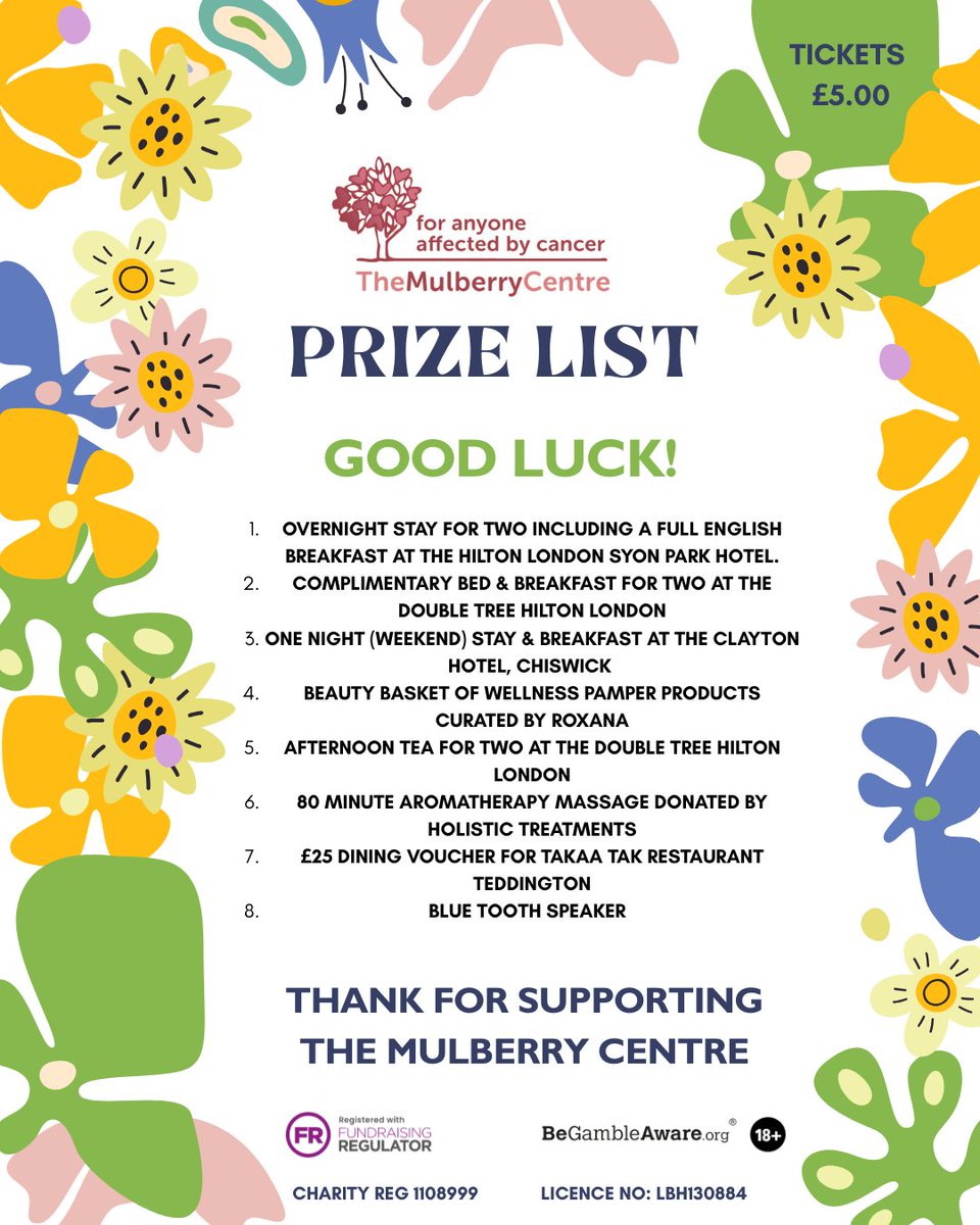 MulberryCentre's tweet photo. We’re excited to launch our Spring Raffle today! Blooming with fabulous prizes – and all in support of The Mulberry Centre’s vital work for people affected by cancer.

👉 Get your tickets here: https://t.co/XZtG0bJ32T

#springraffle #cancersupport https://t.co/nYpl2EhAkH