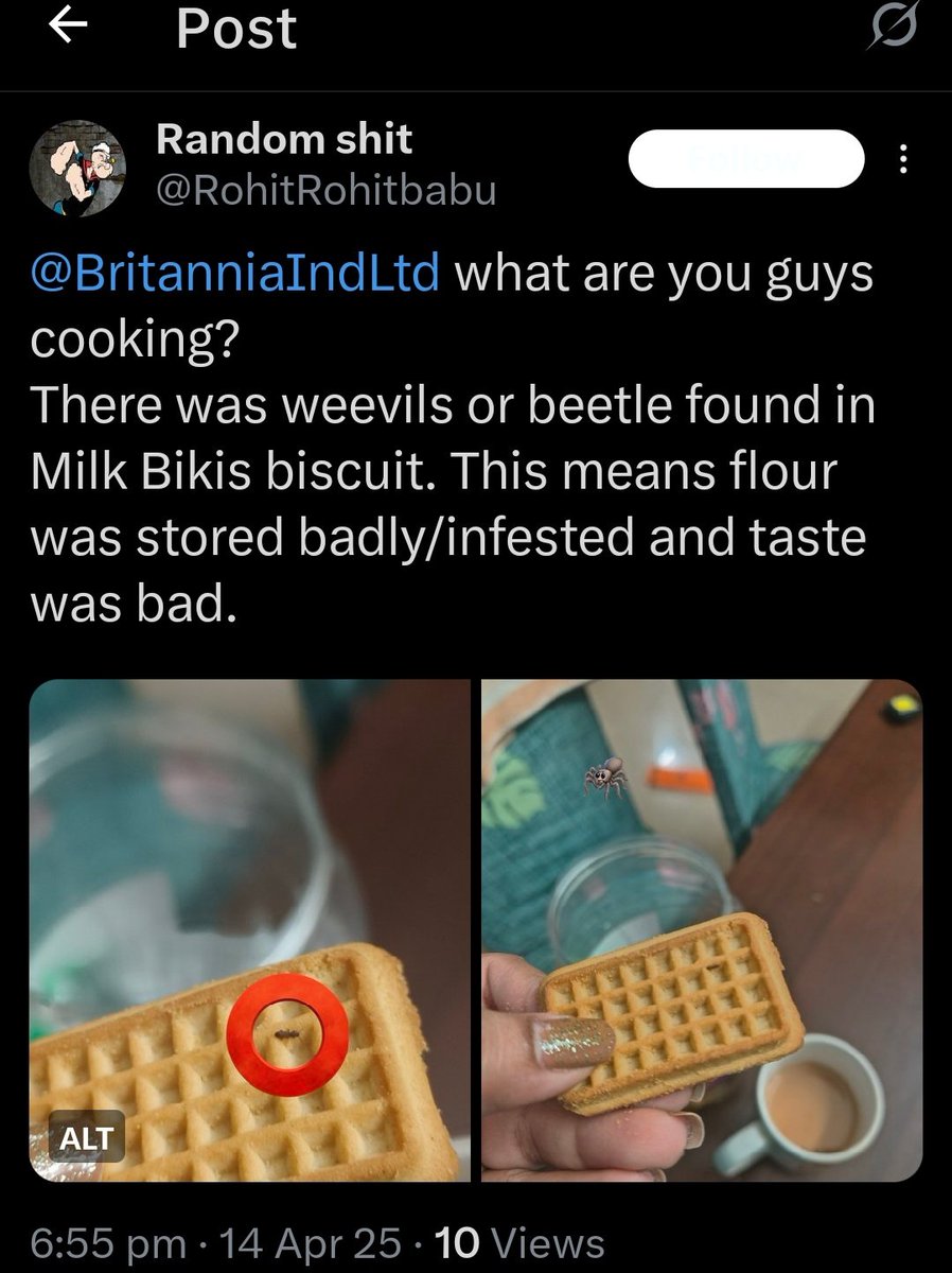BritanniaInSCAM's tweet photo. @TapadarKaif @fssaiindia @MoHFW_INDIA @JPNadda @narendramodi @AmitShahOffice Found a live worm in ur Britannia biscuit? Don’t bother @fssaiindia—they’re too busy faking reports & selling approvals to Britannia's filth for bribes. @mygovindia watching, silent & complicit. India voted for health,got served filth. #FSSAIExposed #BritanniaScam #FoodSafetyScam https://t.co/lZxMiw7U95