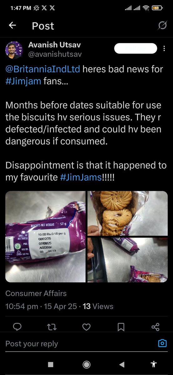 BritanniaInSCAM's tweet photo. @TapadarKaif @fssaiindia @MoHFW_INDIA @JPNadda @narendramodi @AmitShahOffice Found a live worm in ur Britannia biscuit? Don’t bother @fssaiindia—they’re too busy faking reports & selling approvals to Britannia's filth for bribes. @mygovindia watching, silent & complicit. India voted for health,got served filth. #FSSAIExposed #BritanniaScam #FoodSafetyScam https://t.co/lZxMiw7U95