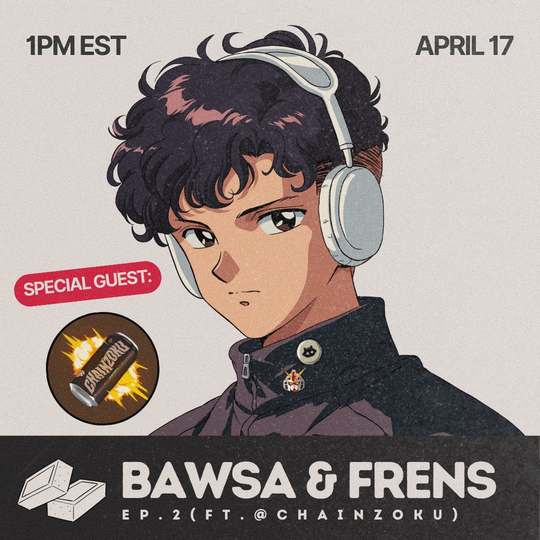 switching things up a bit for brick by brick 🧱 

tomorrow at 1pm est, i'll be streaming alongside <a href="/ChainZoku/">ChainZoku</a> to talk about their journey in the NFT space and their new upcoming collection.

we may or may not have alpha as well.

hope to see you there.