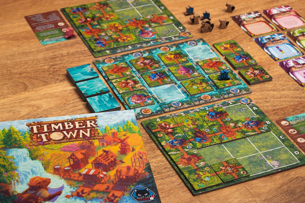 alleycatgames's tweet photo. Introducing: TIMBER TOWN!

Our early release game launching at the UK Games Expo! Featuring:

🦫 Gorgeous art
🃏 1000+ ways to play with dozens of objective cards
🏠 Tile placement mechanics
👥 2p game - perfect for dates
💰 Low price point of £21.99 (down from £23.99 in retail!) https://t.co/khfLoyvoGu