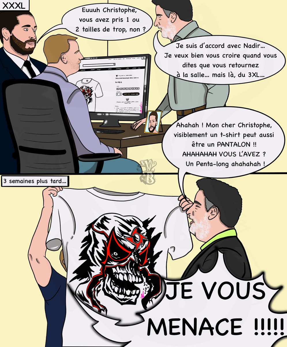 RedZombenRacing's tweet photo. Un show de la WWE sans une blague de @PhilippeChereau c’est comme un fast-food sans frites. @CAgiusILD et @NadirMohammedi_ le savent parfaitement 😆
À ce soir pour le dernier #WWERaw avant #WrestleMania ! #ABWWE https://t.co/pExLXufXIR