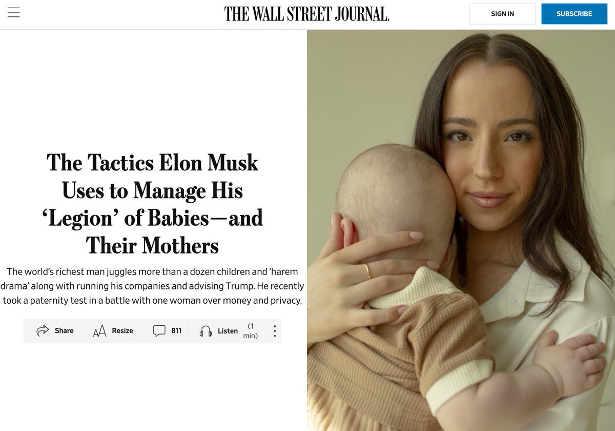 i wasn't going to comment on this but i guess since we've let the WSJ behind the curtain i'm allowed to share my opinion 

imagine taking the most sacred thing a person can have—a child, a private relationship, direct access to the most influential man on earth—and liquidating it