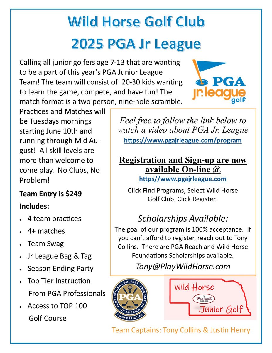 WHGC1998's tweet image. Join us tonight for a Wild Horse Junior Golf Informational Meeting at 6pm. We can't wait for a great Junior Golf Summer!