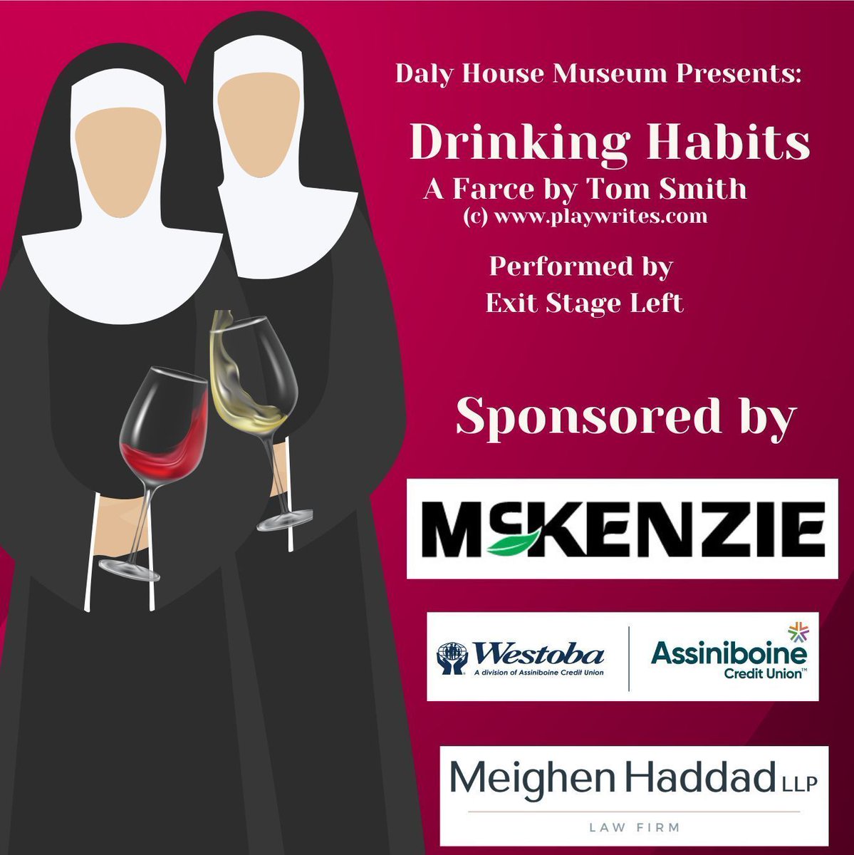 A big shoutout to our sponsors: McKenzie Seeds, Westoba Credit Union, and Meighen Haddad for their support in hosting the Drinking Habits Fundraiser Dinner on Saturday, May 10th! Only 19 tickets remain, so grab yours for $65 at eventbrite.ca/e/125353531085… #Fundraiser #CommunityEvent