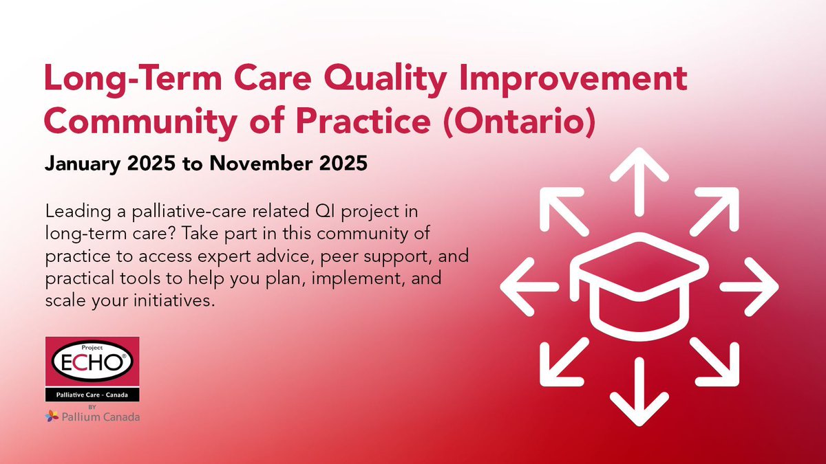 Calling all Ontario #LTC providers leading palliative care-related QI initiatives! Join us Apr. 22 at 12 p.m. ET for the next LTC QI COP session focused on meaningful Advance Care Planning and Goals of Care conversations in LTC. #ACPDay

Register today: buff.ly/rxpxJ8V