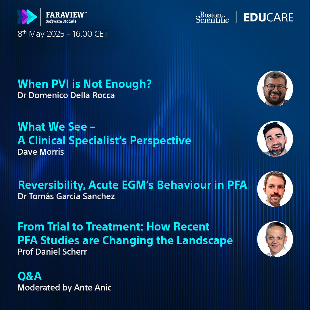 ArrhythmiaAcademy (@arrhythmia_a) on Twitter photo 🩺 Learn from 3D integrated #PFA case studies shared by Dr Sandrine Venier, Prof Philipp Sommer & Dr Domenico Della Rocca. Gain practical insights on PVI workflows; redo AF/AT and cases where PVI alone isn't enough.
ow.ly/Z1Uk50VA6W9
CЄ0459 <a href="/Phiso_de/">Philipp Sommer</a> <a href="/dogi84md/">Domenico Giovanni Della Rocca, MD</a> <a href="/AnteAnic4/">Ante Anic</a> 🩺 Learn from 3D integrated #PFA case studies shared by Dr Sandrine Venier, Prof Philipp Sommer & Dr Domenico Della Rocca. Gain practical insights on PVI workflows; redo AF/AT and cases where PVI alone isn't enough.
ow.ly/Z1Uk50VA6W9
CЄ0459 <a href="/Phiso_de/">Philipp Sommer</a> <a href="/dogi84md/">Domenico Giovanni Della Rocca, MD</a> <a href="/AnteAnic4/">Ante Anic</a>