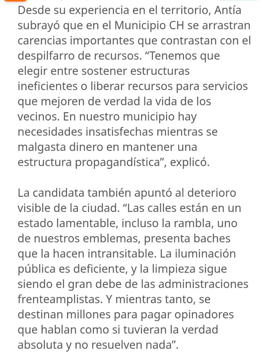 BautiGilC's tweet photo. Llama la atención que Matilde Antía hable de la actitud de otros a la hora de “sostener estructuras ineficientes” o de “estructura propagandística” cuando en el 2023 destinó más de $7.000.000 a realizar festivales y eventos culturales. 

Sí, yo quiero privatizar TV Ciudad, pero si soy electo alcalde, seré coherente y no haré lo que luego le critico a la intendencia.