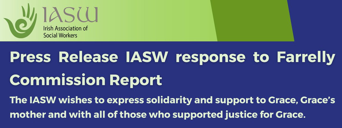 IASW (@iasw_irl) on Twitter photo IASW responds to Farrelly Commission Report.
"IASW asked for robust adult safeguarding legislation... We are asking for the Government to act now, in the wake of the Grace case."
Read more here: iasw.ie/IASW_Response_ā¦
<a href="/TheBarofIreland/">The Bar of Ireland</a> IASW responds to Farrelly Commission Report.
"IASW asked for robust adult safeguarding legislation... We are asking for the Government to act now, in the wake of the Grace case."
Read more here: iasw.ie/IASW_Response_ā¦
<a href="/TheBarofIreland/">The Bar of Ireland</a>