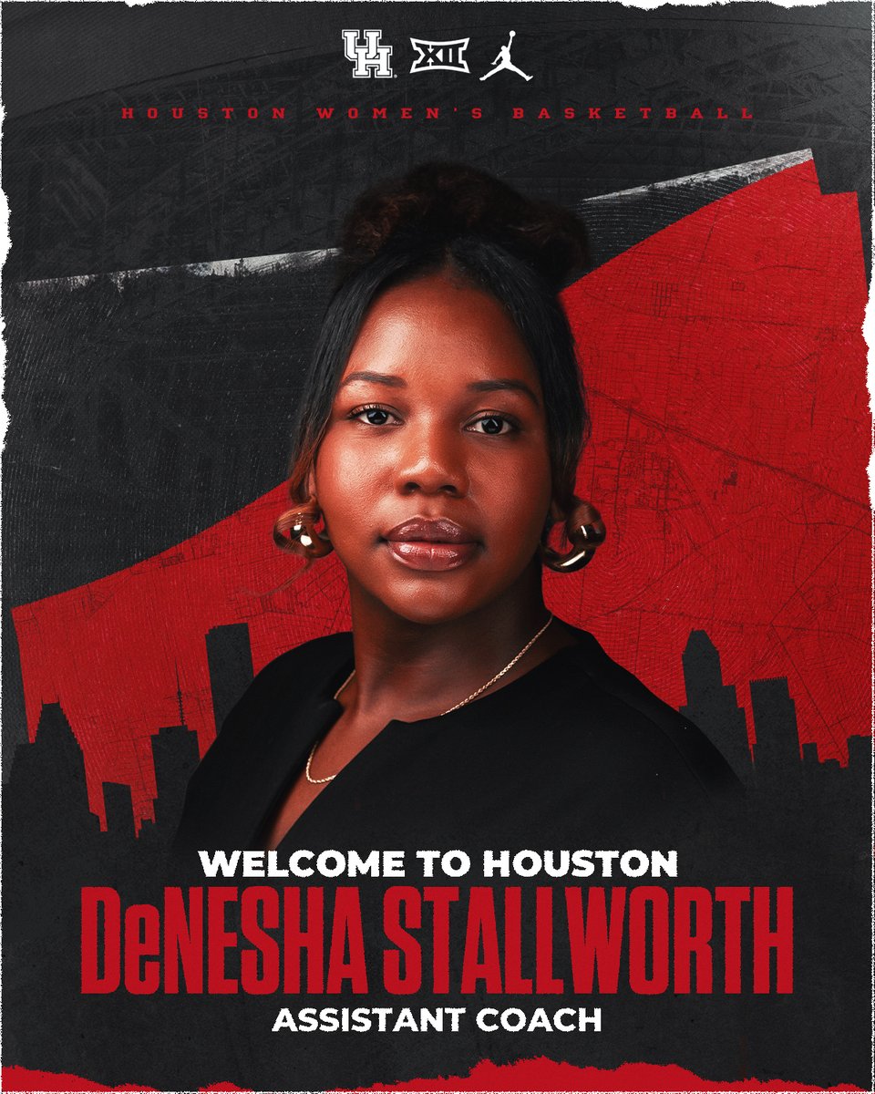 Houston Women's Basketball (@uhcougarwbb) on Twitter photo Welcome to H-Town, DeNesha! 🤩
Excited to have <a href="/denesha11/">Coach DeNesha</a> on our coaching staff!
📰 bit.ly/3Y0lT6d Welcome to H-Town, DeNesha! 🤩
Excited to have <a href="/denesha11/">Coach DeNesha</a> on our coaching staff!
📰 bit.ly/3Y0lT6d