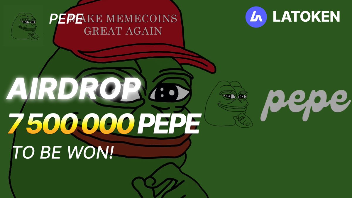 Latoken_cex's tweet photo. 🏆 7 500 000 Pepe (PEPE)

#AIRDROP on #LATOKEN #PEPE

🔥 17 Winners for each 441176 PEPE are randomly selected

✅ Complete 3 tasks for qualify to lottery

📲 Tag 5 Friends and Share.

⏰ April 16th, 2025 - April 18th, 2025.

JOIN AIRDROP👉 (https://t.co/64F6Sj6zTb) https://t.co/KRz3u7bqGC