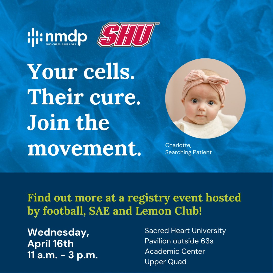 Don't forget to stop by the <a href="/nmdp_org/">NMDP</a> registry booth at the Pavilion outside 63's, the Academic Center, or Upper Quad TODAY and help save a life! 🏈

#WeAreSHU🏈| #DEAL | #SHUGRIT