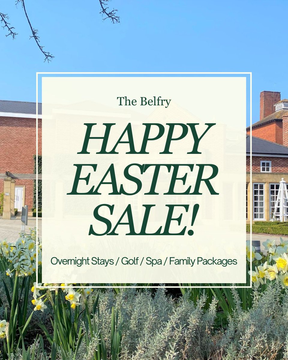 The Easter Sale is here! 🐰 

Limited-time offers on spa days, golf escapes &amp; indulgent stays because you deserve more than just chocolate 🥂💆‍♀️⛳

Treat yourself: thebelfry.com/offers/happy-e…
